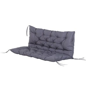 Coussin Matelas Assise Dossier pour Banc de Jardin balancelle canapé 2 Places Grand Confort 132 x 110 x 10 cm Gris