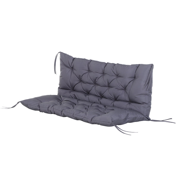 Coussin Matelas Assise Dossier pour Banc de Jardin balancelle canapé 2 Places Grand Confort 132 x 110 x 10 cm Gris