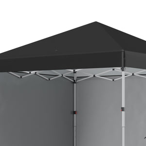 Tonnelle de jardin pop-up pliant barnum réglable en hauteur protection UV 30+ 2 parois latérales - sac de transport inclus - pour fête, événement plein air - 297 x 297 x 288 cm noir