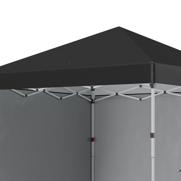 Tonnelle de jardin pop-up pliant barnum réglable en hauteur protection UV 30+ 2 parois latérales - sac de transport inclus - pour fête, événement plein air - 297 x 297 x 288 cm noir