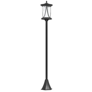 Lampadaire solaire extérieur, lampadaire de jardin, LED, allumage et extinction automatiques, avec interrupteur marche/arrêt, IP44, 127 cm de haut, noir