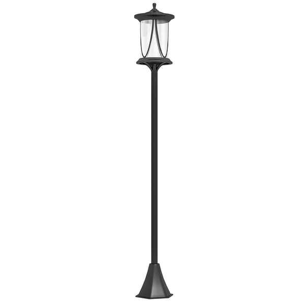 Lampadaire solaire extérieur, lampadaire de jardin, LED, allumage et extinction automatiques, avec interrupteur marche/arrêt, IP44, 127 cm de haut, noir