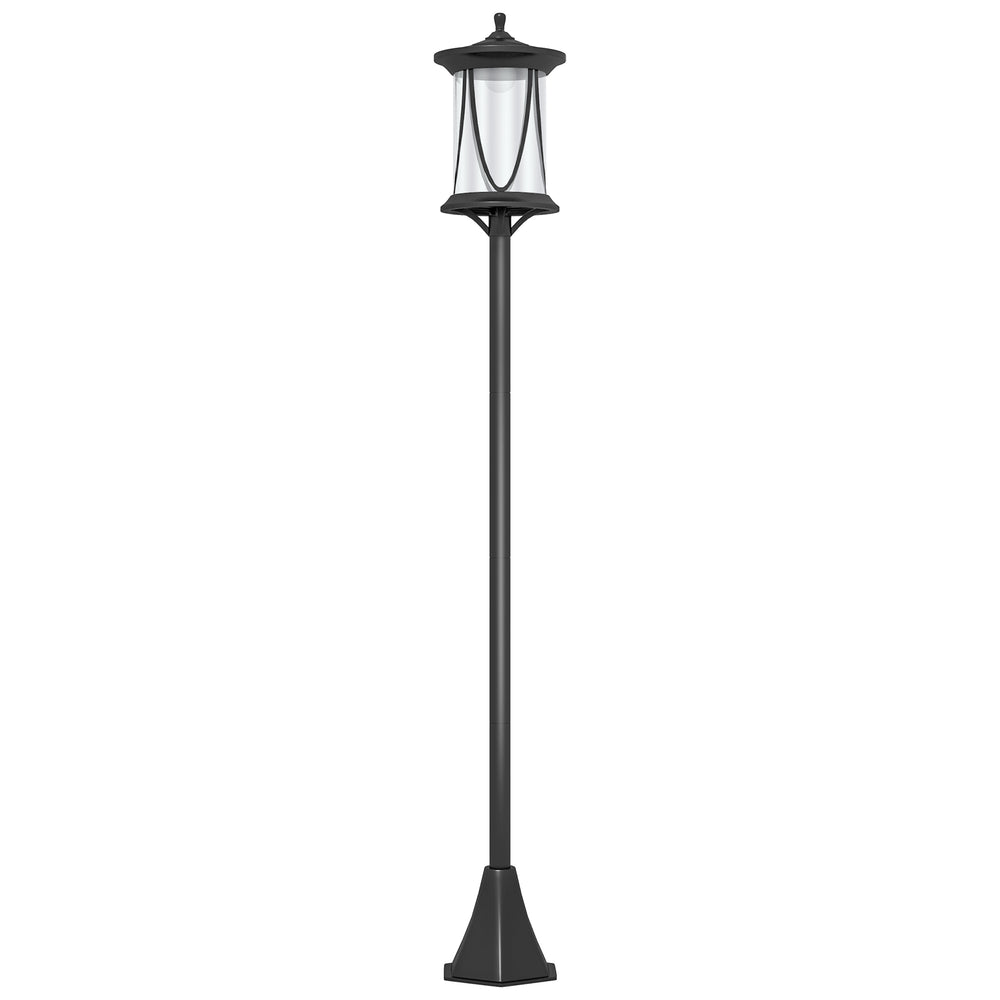 Lampadaire solaire extérieur, lampadaire de jardin, LED, allumage et extinction automatiques, avec interrupteur marche/arrêt, IP44, 127 cm de haut, noir