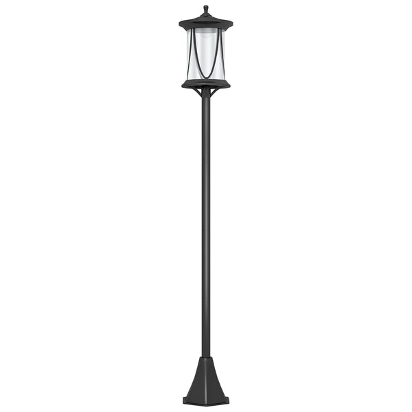 Lampadaire solaire extérieur, lampadaire de jardin, LED, allumage et extinction automatiques, avec interrupteur marche/arrêt, IP44, 127 cm de haut, noir