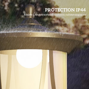 Lampadaire solaire extérieur, lampadaire de jardin, LED, allumage et extinction automatiques, avec interrupteur marche/arrêt, IP44, 127 cm de haut, noir