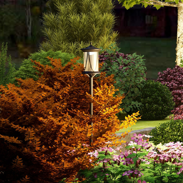 Lampadaire solaire extérieur, lampadaire de jardin, LED, allumage et extinction automatiques, avec interrupteur marche/arrêt, IP44, 127 cm de haut, noir