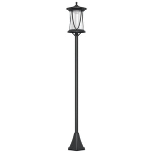Lampadaire solaire extérieur, lampadaire de jardin, LED, allumage et extinction automatiques, avec interrupteur marche/arrêt, IP44, 127 cm de haut, noir
