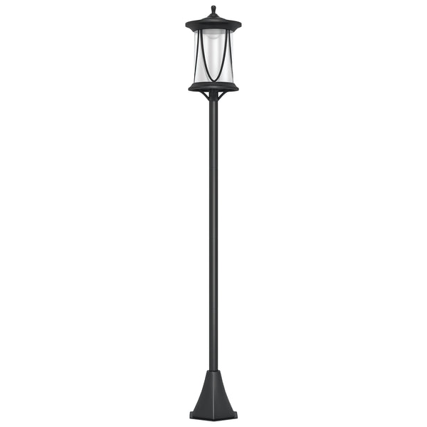 Lampadaire solaire extérieur, lampadaire de jardin, LED, allumage et extinction automatiques, avec interrupteur marche/arrêt, IP44, 127 cm de haut, noir
