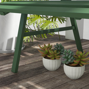 Banc de jardin banquette extérieur 2 Places Assise Dossier à Lattes, en aluminium, dim. 123L x 67l x 79H cm, vert