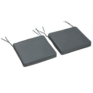 Lot de 2 Coussins de chaise de jardin Coussin chaise extérieur Coussins d'assise déhoussables Rembourrage 5 cm Tissu Polyester dim. 45L x 45l cm Gris foncé