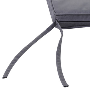 Lot de 2 Coussins de chaise de jardin Coussin chaise extérieur Coussins d'assise déhoussables Rembourrage 5 cm Tissu Polyester dim. 45L x 45l cm Gris foncé