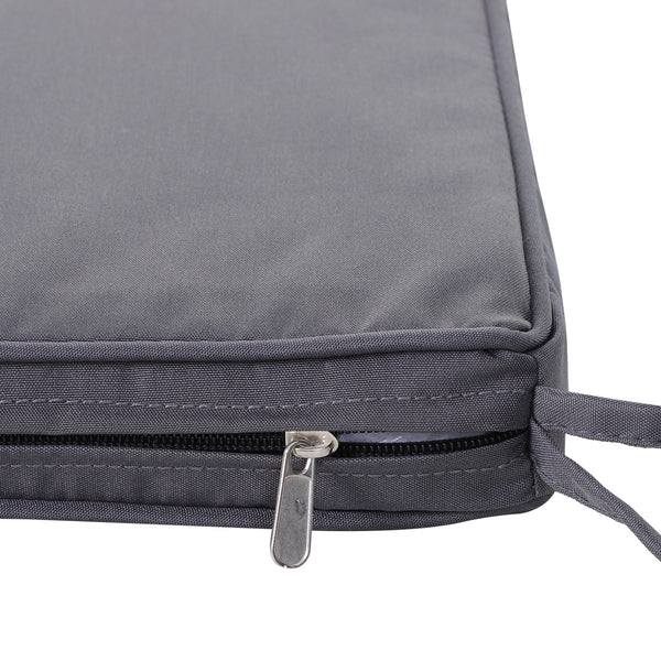 Lot de 2 Coussins de chaise de jardin Coussin chaise extérieur Coussins d'assise déhoussables Rembourrage 5 cm Tissu Polyester dim. 45L x 45l cm Gris foncé