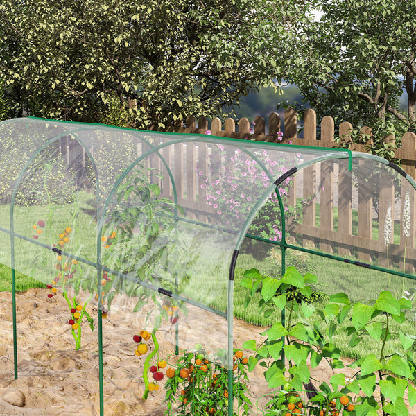 Serre de jardin, serre à tomates, bâche renforcée, châssis en acier, pour légumes plantes fleurs, pour extérieur, 400 x 123 x 171 cm, transparent