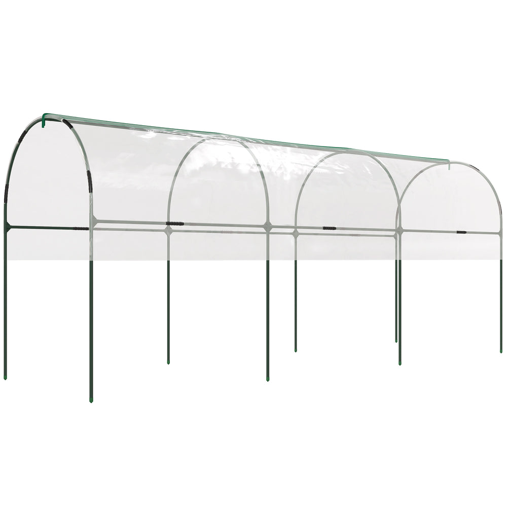 Serre de jardin, serre à tomates, bâche renforcée, châssis en acier, pour légumes plantes fleurs, pour extérieur, 400 x 123 x 171 cm, transparent