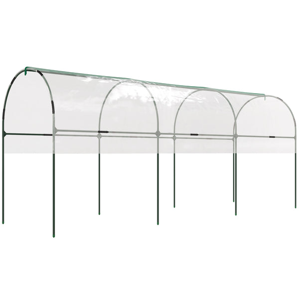 Serre de jardin, serre à tomates, bâche renforcée, châssis en acier, pour légumes plantes fleurs, pour extérieur, 400 x 123 x 171 cm, transparent