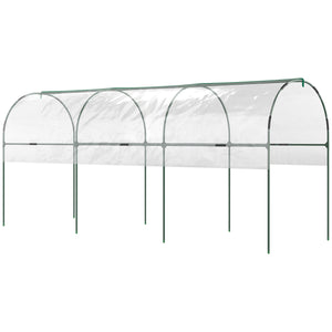Serre de jardin, serre à tomates, bâche renforcée, châssis en acier, pour légumes plantes fleurs, pour extérieur, 400 x 123 x 171 cm, transparent