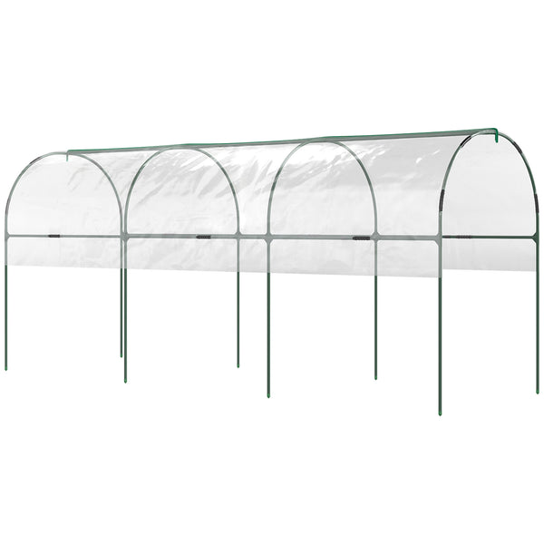Serre de jardin, serre à tomates, bâche renforcée, châssis en acier, pour légumes plantes fleurs, pour extérieur, 400 x 123 x 171 cm, transparent