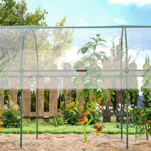 Serre de jardin, serre à tomates, bâche renforcée, châssis en acier, pour légumes plantes fleurs, pour extérieur, 400 x 123 x 171 cm, transparent