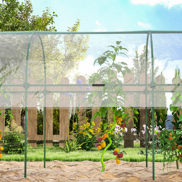 Serre de jardin, serre à tomates, bâche renforcée, châssis en acier, pour légumes plantes fleurs, pour extérieur, 400 x 123 x 171 cm, transparent