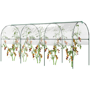 Serre de jardin, serre à tomates, bâche renforcée, châssis en acier, pour légumes plantes fleurs, pour extérieur, 400 x 123 x 171 cm, transparent