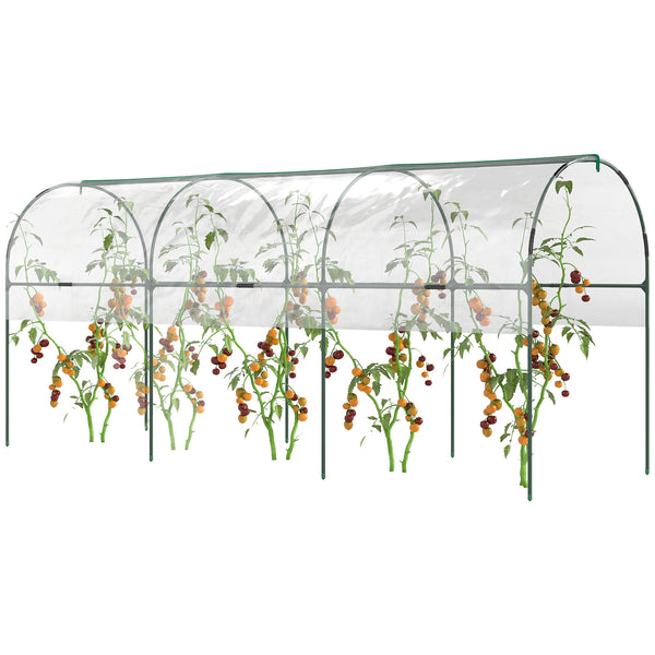 Serre de jardin, serre à tomates, bâche renforcée, châssis en acier, pour légumes plantes fleurs, pour extérieur, 400 x 123 x 171 cm, transparent