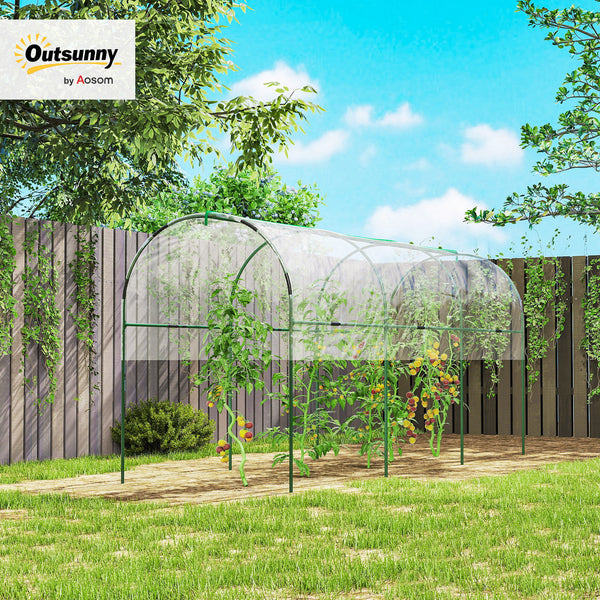 Serre de jardin, serre à tomates, bâche renforcée, châssis en acier, pour légumes plantes fleurs, pour extérieur, 400 x 123 x 171 cm, transparent