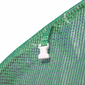 Serre de jardin 9 m², serre tunnel de jardin 3 x 3 x 2 m avec porte enroulable et 6 fenêtres en maille, serre en acier et PE haute densité, résistante aux UV, vert