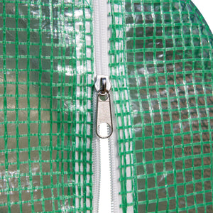 Serre de jardin 9 m², serre tunnel de jardin 3 x 3 x 2 m avec porte enroulable et 6 fenêtres en maille, serre en acier et PE haute densité, résistante aux UV, vert