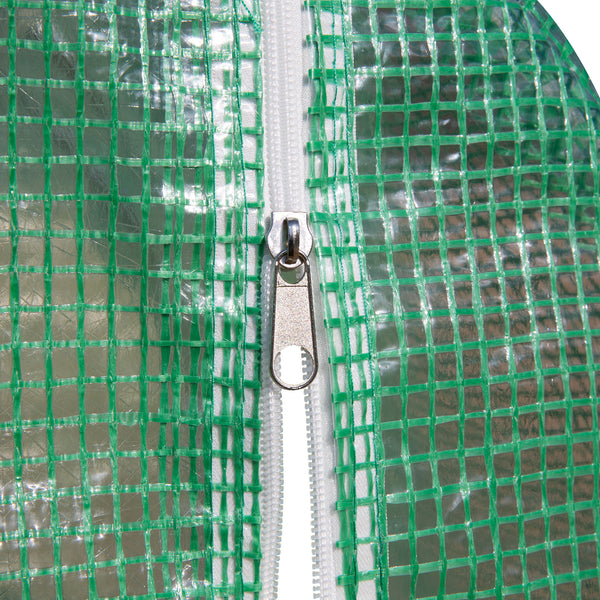 Serre de jardin 9 m², serre tunnel de jardin 3 x 3 x 2 m avec porte enroulable et 6 fenêtres en maille, serre en acier et PE haute densité, résistante aux UV, vert