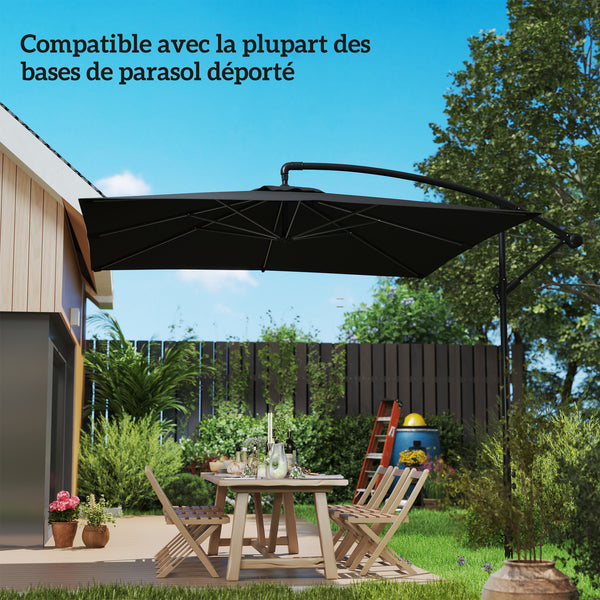 Pied de parasol rectangulaire, support parasol en métal, base de parasol enterré, socle de parasol, pour terrasse, piscine, patio, jardin, 16,5 x 16,5 x 40 cm, gris foncé