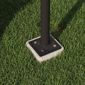 Pied de parasol rectangulaire, support parasol en métal, base de parasol enterré, socle de parasol, pour terrasse, piscine, patio, jardin, 16,5 x 16,5 x 40 cm, gris foncé