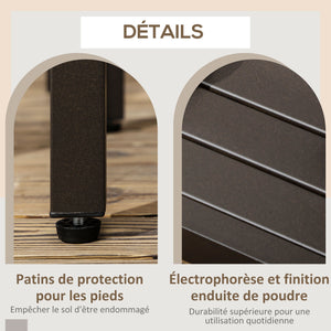 Table basse rectangulaire jardin plateau à lattes pieds réglables pour intérieur/extérieur dim. 91L x 51l x 46H cm marron