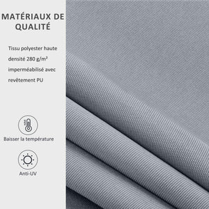 Store banne manuel rétractable dim. 2,5L x 2l (avancée) m inclinaison réglable store banne alu. polyester imperméabilisé haute densité gris