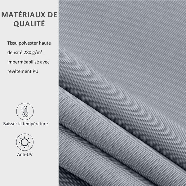 Store banne manuel rétractable dim. 2,5L x 2l (avancée) m inclinaison réglable store banne alu. polyester imperméabilisé haute densité gris