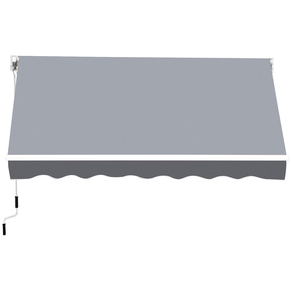 Store banne manuel rétractable dim. 2,5L x 2l (avancée) m inclinaison réglable store banne alu. polyester imperméabilisé haute densité gris