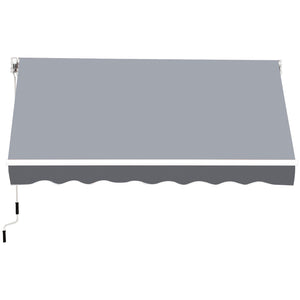 Store banne manuel rétractable dim. 2,5L x 2l (avancée) m inclinaison réglable store banne alu. polyester imperméabilisé haute densité gris