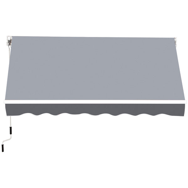 Store banne manuel rétractable dim. 2,5L x 2l (avancée) m inclinaison réglable store banne alu. polyester imperméabilisé haute densité gris