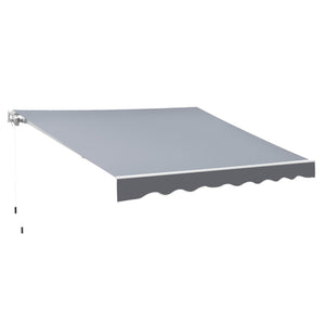 Store banne manuel rétractable dim. 2,5L x 2l (avancée) m inclinaison réglable store banne alu. polyester imperméabilisé haute densité gris