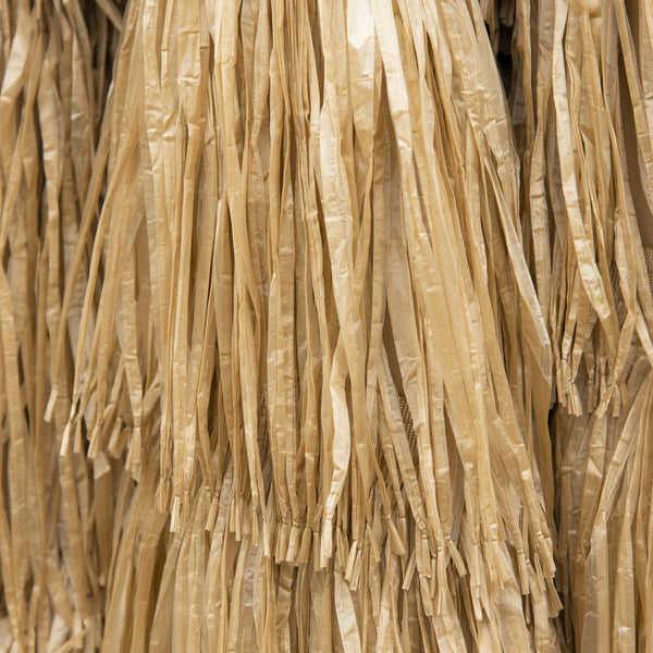 Parasol de jardin extérieur à franges 2,65 m parasol inclinable avec ouverture fermeture manivelle toile 180 g/m², 8 baleines, style Hawaïen pour balcon, piscine, terrasse, kaki