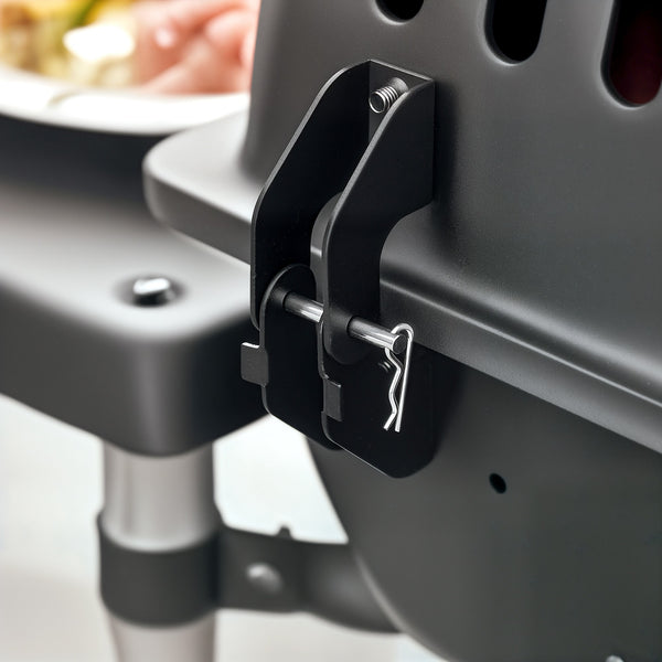 Barbecue gaz 2 brûleurs en acier inoxydable, puissance 2,8 kW, barbecue de jardin 2 grilles en chromé, 2 étagères latérales, 2 roues, pour camping, balcon et terrasse, noir